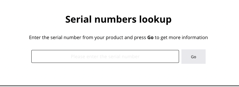 Serial number checker/validator | My Product Cares